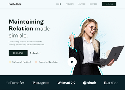 Public Relation Service Landing Page By Firman Jp For Vektora On Dribbble