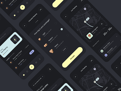 Shippin' - Shipping Package Apps 📦 clean ui courier dark mode delivery delivery apps maps package shipping shipping apps tracking ui uidesign uiuxdesign ux uxdesign