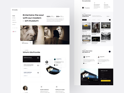 Museum Landing Page Design art black and white landing page minimalism design monochormatic museum museum ticket statue ui ui design ux ux design website design