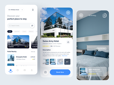 Hotel Booking Apps Design appledesign augmented reality booking apps clean ui hotel apps hotel bookings hotelbookingapp hotelbookingsoftware ios apps leisure mobile apps traveling ui uidesign uiux uiuxdesign ux uxdesign virtual reality vr