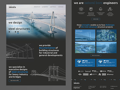 Jakosta Engineering Studio branding design engineer flat typography ui uiux web webdesign website website design