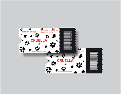 "Cruella" tickets design branding design illustration ticket vector