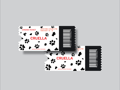 "Cruella" tickets design