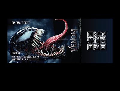 "Venom" Cinema Ticket cinema design graphic design illustration ticket vector venom