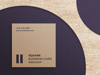 Top View Square Business Card Mockup