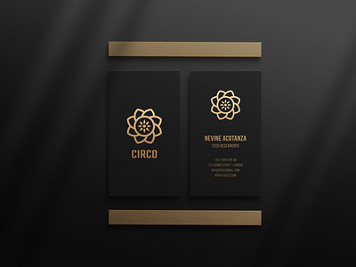 Vertical Luxurious Business Card Mockup