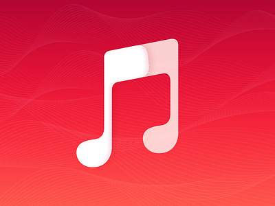 "Two Tone Musique" apple design industrial ios ios9 iphone music photoshop red wave