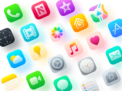iOS Icon Concept apple color design icon illustration ios iphone modern pixel ui vector
