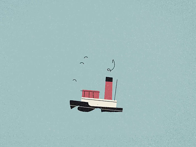 Shipshape animation animation 2d birds boat container ship cruiseliner drawing gif graphic illustration loop movement ocean retro ships texture vector