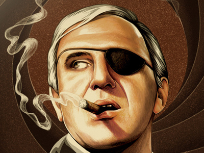 Largo 007 bond cigar eyepatch villain