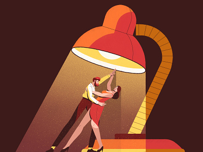 Love in the Lamplight ballroom dancing character characterdesign couple dancing drawing gradients graphic illustration lamp man tango texture vector woman