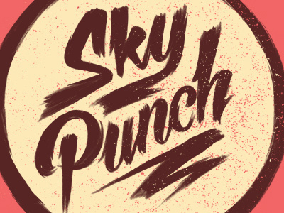 Sky Punch! painted script texture typography