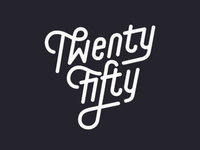 twentyfifty lettering logo monochrome muti script type typography vector