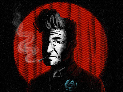David Lynch brushes character characterdesign cigarette curtain david lynch drawing graphic illustration pattern smoke spotlight texture