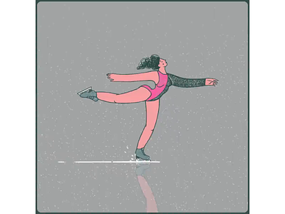 On Thin Ice 2danimation animation cell animation character characterdesign drawing gif graphic ice skating illustration loop retro texture