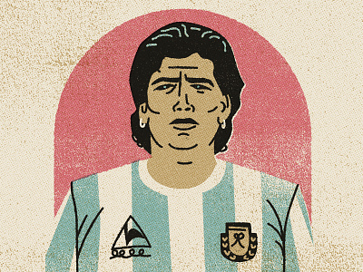 Farewell Maradona argentina character characterdesign drawing graphic illustration maradona portrait simple soccer texture vector