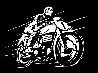 Night Rider biker illustration racer rider skull wheel