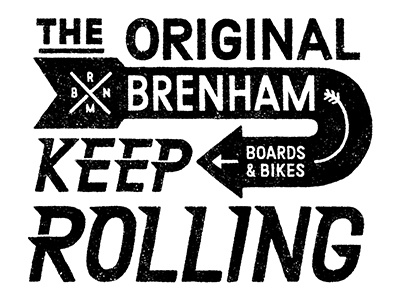 Keep Rolling arrow gritty hand drawn lettering monochrome motorcycle muti print signage t shirt texture typography