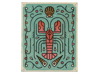 Lobstah! character characterdesign crustacean dotscreen graphic illustration linework lobster ocean pattern shell texture vector
