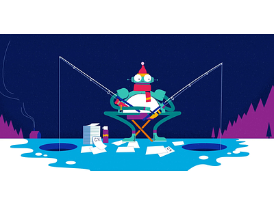 Gone Fishing... for the right CV 2d illustration aftereffects animation character character design drawing editorial gif graphic illustration loop motiondesign texture vector