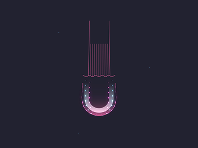 Undulate 2d illustration 36 days of type animation flat geometric gif glowing graphic illustration jellyfish lettering linear loop motion design neon typography u vector