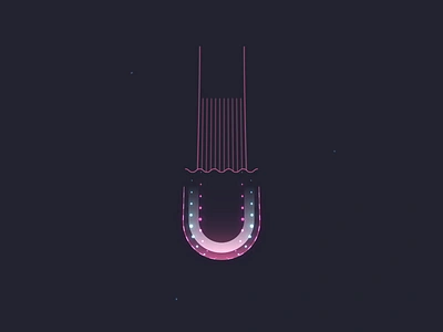 Undulate 2d illustration 36 days of type animation flat geometric gif glowing graphic illustration jellyfish lettering linear loop motion design neon typography u vector