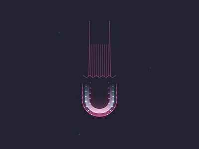 Undulate 2d illustration 36 days of type animation flat geometric gif glowing graphic illustration jellyfish lettering linear loop motion design neon typography u vector