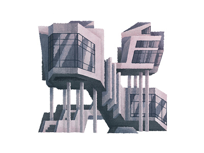 Brutalist Architecture 36 days of type 36dot architecture brutalism brutalist building drawing graphic illustration lettering retro texture typography vector windows x