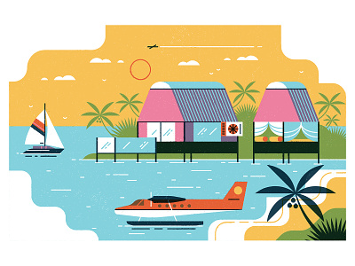 Carbon Labelling design editorial graphic green holiday illustration island palm trees sustainability sustainable future travel vector yacht