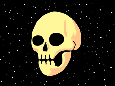 Space Skull part 1 animation flame gif halloween illustration looping monster motion muti nosferatu skull slime