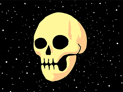 Space Skull 2 animation demon face gif halloween illustration looping monster motion muti skull space