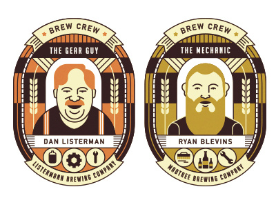 Cincinnati Brew Crew beard beer bottle brew icon logo man spanner wheat