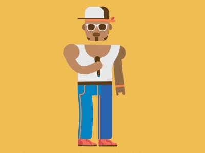 Melting pot of sounds animation character dance gangster gif hiphop illustration motion rapper sing vector