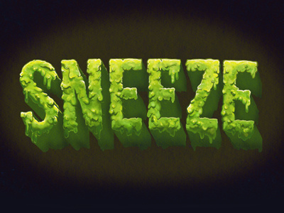 Bless you! digital painting drip green hand drawn illustration ooze slime sneeze snot texture type typography
