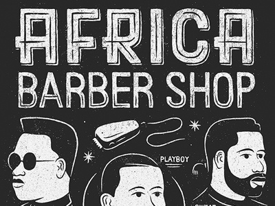 Barber Sign africa african barber beard drawing face haircut head illustration shave sign texture