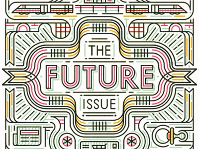 The Future banner dummy future lines ribbon train type vector