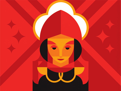 Little Red bust character fable girl graphic hood red stars story symmetry vector