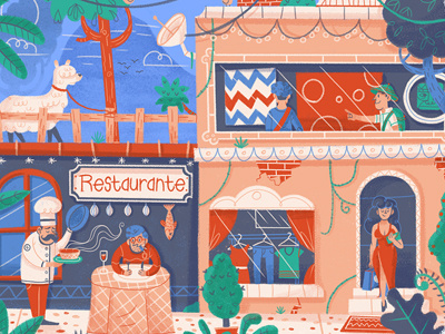 Lima lifestyle art character drawing editorial fashion food illustration lima llama peru restaurant street