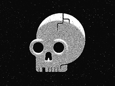 Done and dusted black and white crack dark death grit head icon illustration skeleton skull texture vector