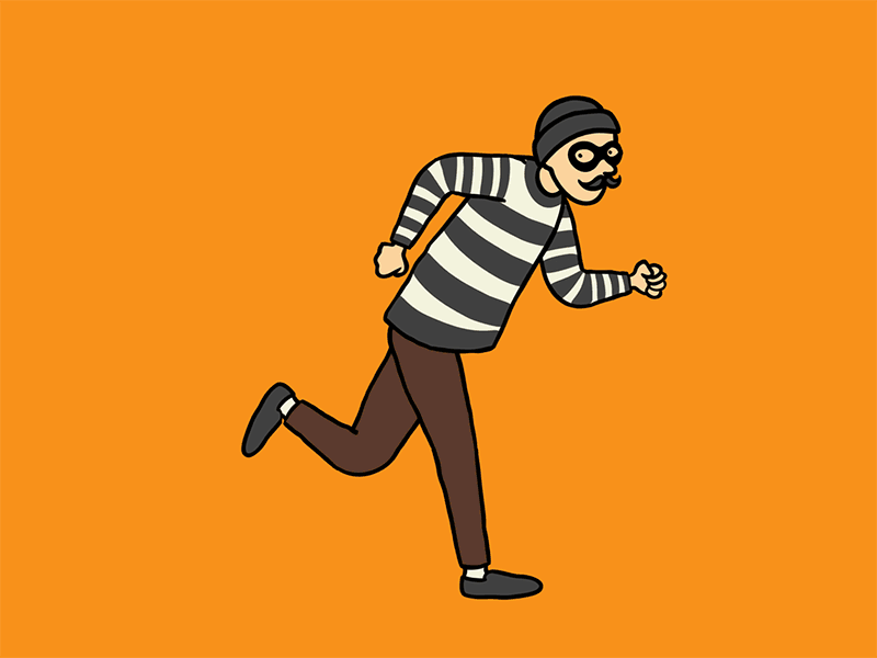 Me & You Mobile animation character character design drawing gif illustration jail man robber running running cycle thief