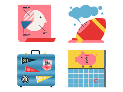 Student debt college debt design flat football graph graphic icon money suitcase travel vector