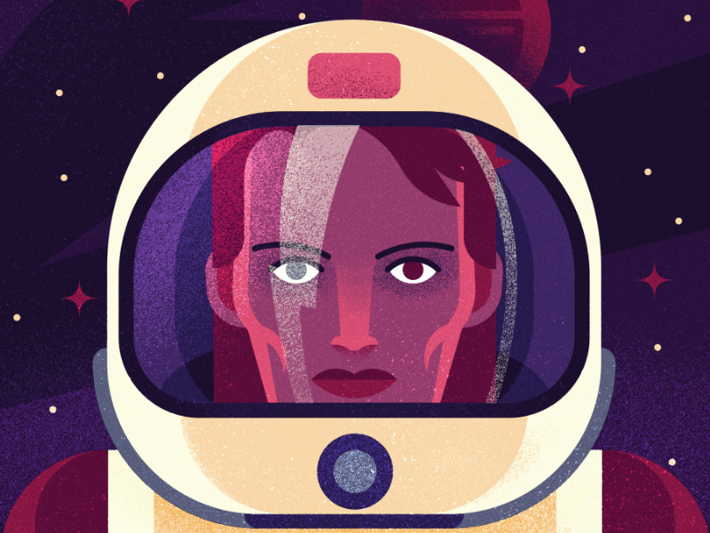 Space Oddity illustration vector reflection rip bolt lightning stars helmet texture space portrait bowie