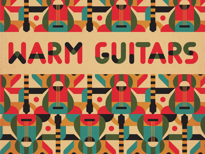 Warm Guitars abstract album decorative guitar music pattern repeat type