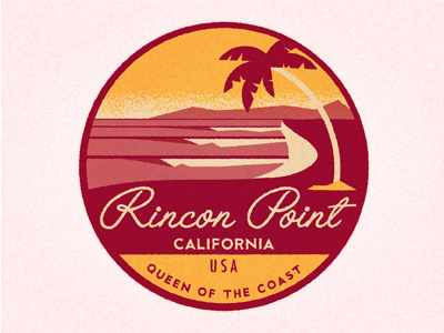 Rincon Point badge destination oceans palm retro rincon sticker sunset texture travel vintage waves