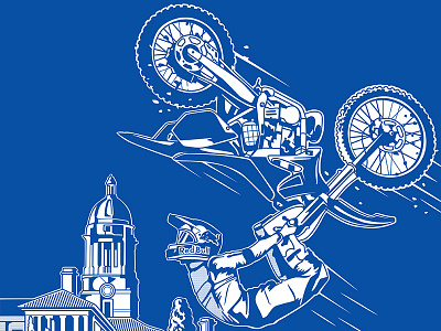 Redbull X-Fighters 2015 action digital painting extreme illustration motion motorbike red bull sport texture typography union buildings vector
