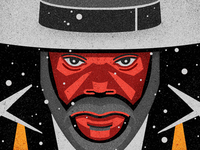 The Hateful Eight character design flat hat illustration movie portrait samuel l jackson snow vector western