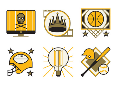 ESPN baseball basketball crown film hacking icons ideas kings nfl sport vector