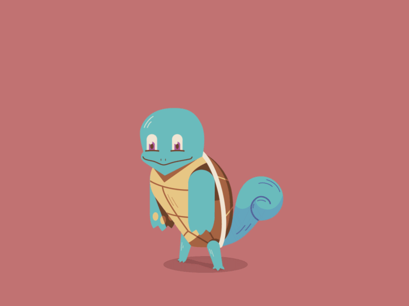 The Evolution of Squirtle animation character creature gif illustration jump motion pokemon shell smoke transform vector