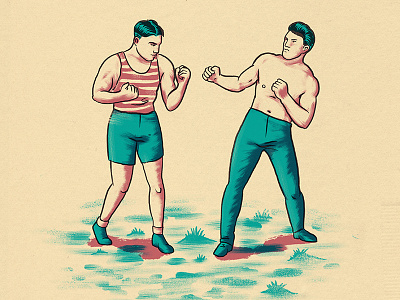 Put 'em up box brawl fight fists man men punch texture vintage