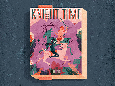 Knight Time battle book foliage knight leaves riding stag sword texture war